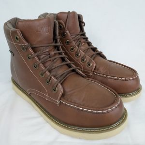 Lugz Cypress 6" soft toe work boots, Men's size 11D, brown
